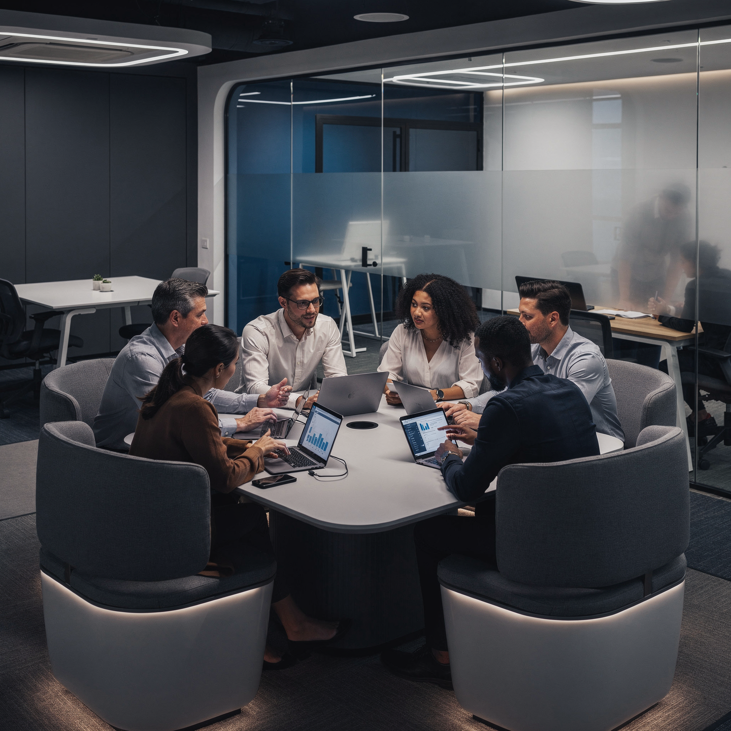 diverse professional team collaboration modern office equality