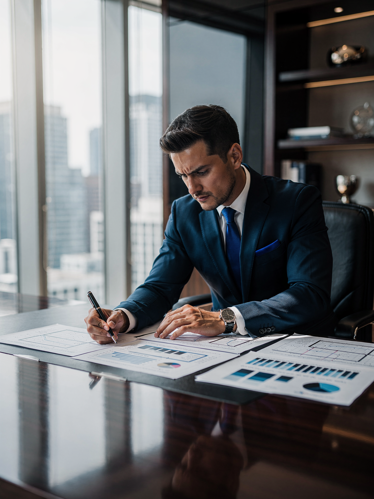 Consulente che rivede e aggiorna i piani con determinazione