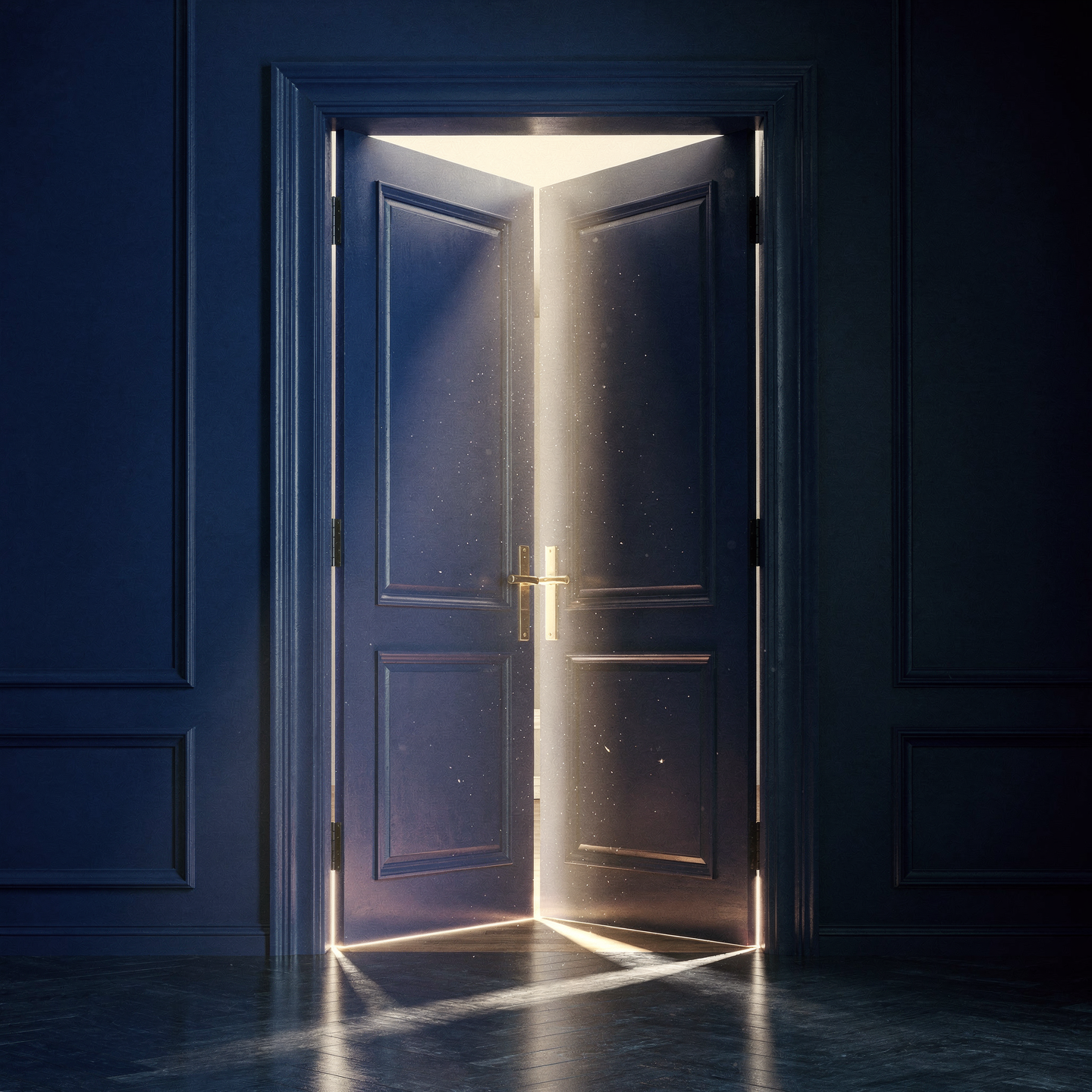 open doorway threshold dramatic light minimal